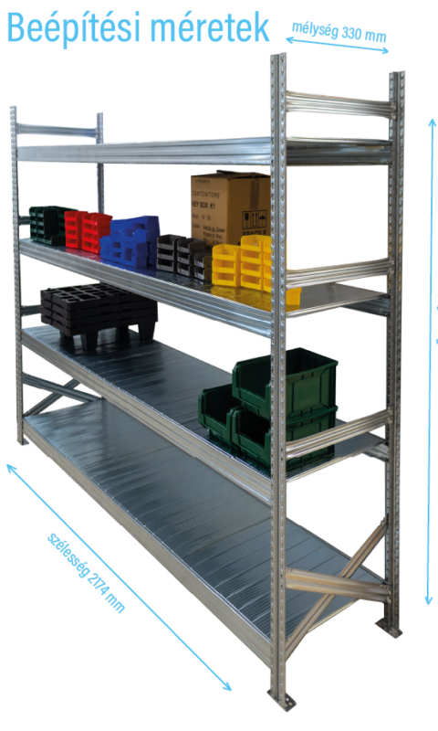 Salgó polc UGP S1 2000x2100x320 mm 5 polcos komplett egység