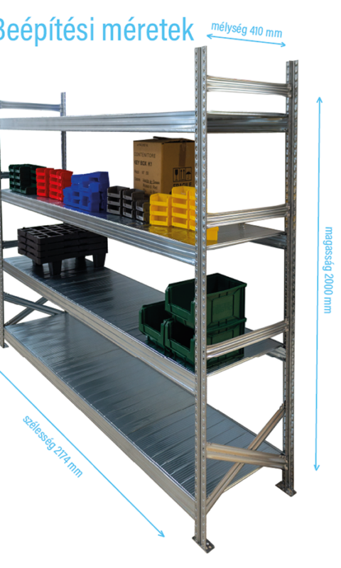 Salgó polc UGP S1 2000x2100x400 mm 5 polcos komplett egység