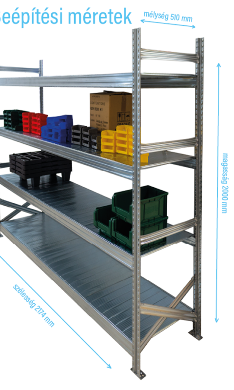 Salgó polc UGP S1 2000x2100x500 mm 5 polcos komplett egység