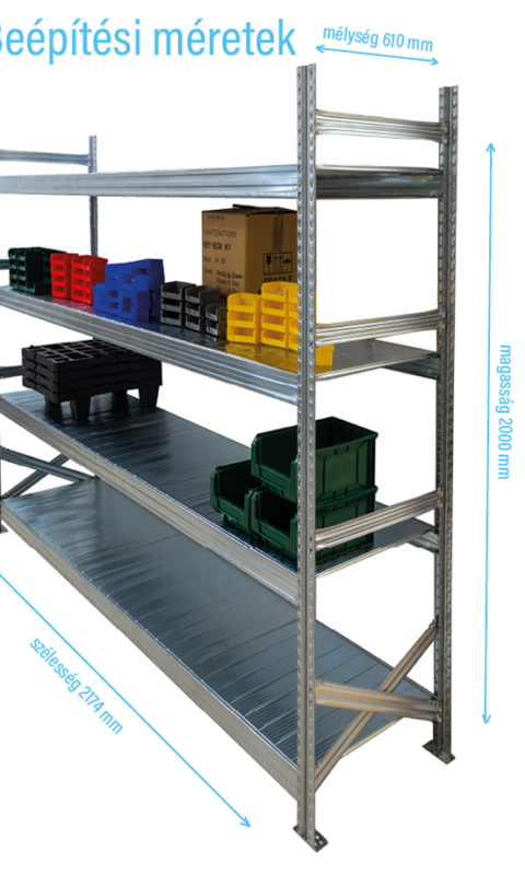 Salgó polc UGP S1 2000x2100x600 mm 5 polcos komplett egység