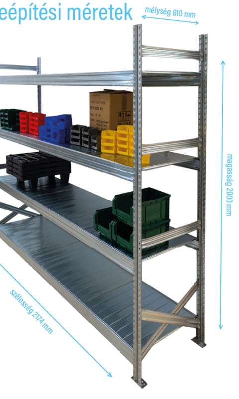 Salgó polc UGP S1 2000x2100x800 mm 5 polcos komplett egység