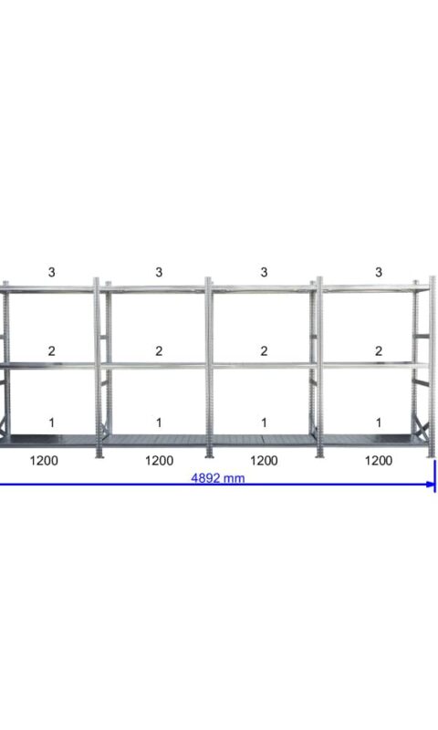 UGP S1 salgó polc sor 5 m hosszra  3000x4x1200x700 mm 3 db polcszint