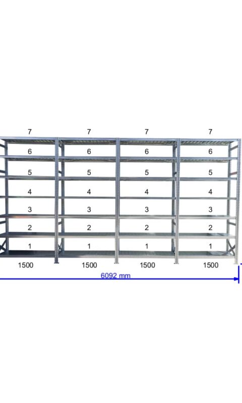 UGP S1 salgó polc sor 6 m hosszra  3000x4x1500x800 mm 7 db polcszint